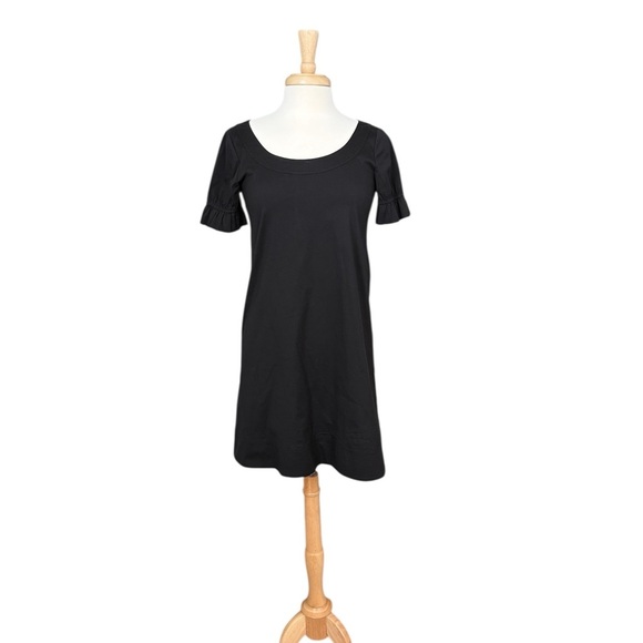 Theory Black Arna Mini Ruffle Sleeves Dress  Size 6 - Picture 1 of 8
